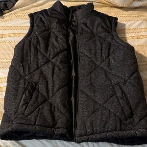 Machine Black Quilted Puffer Vest